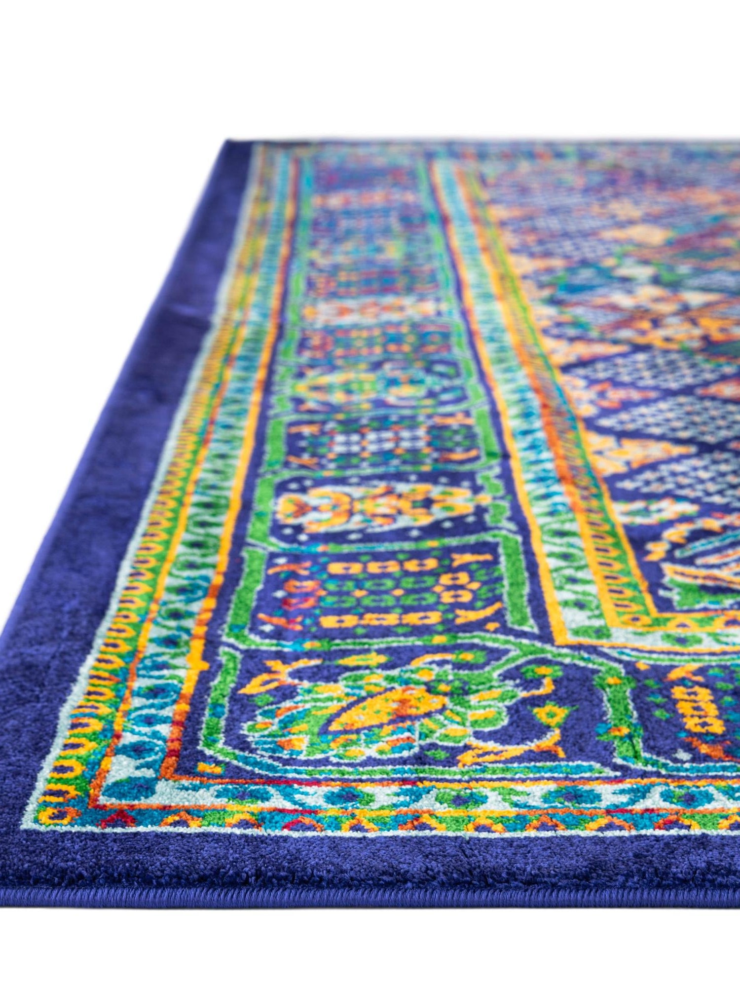 Navy Blue 7' 10 x 10' Calypso Rectangle Area Rug 100% Polypropylene With Cotton Backing Colorful Vivid Traditional Design Carpet for Living Office Dining Rooms for Sale at Rug Engine