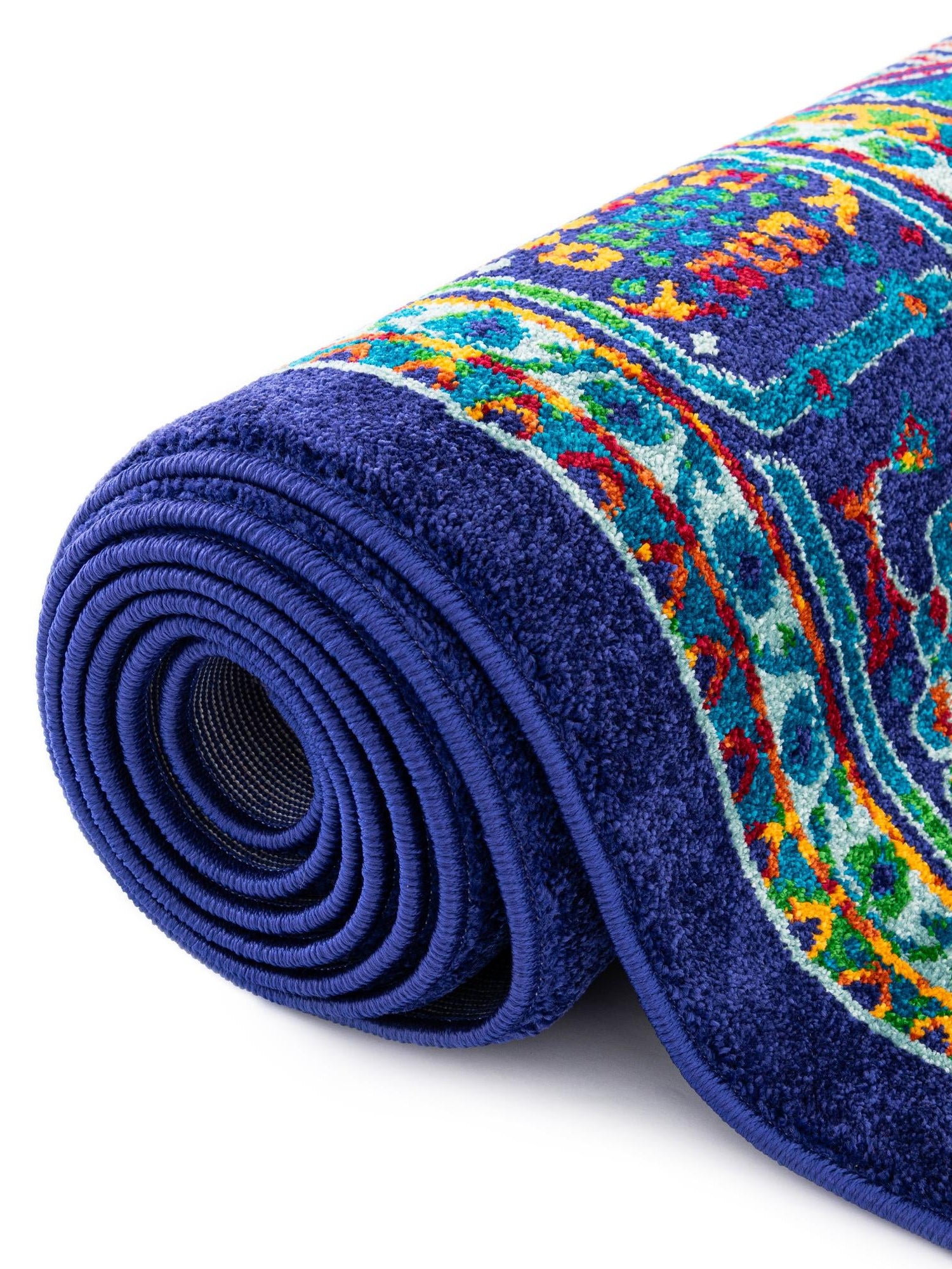 Navy Blue 2' x 3' Calypso Rectangle Area Rug 100% Polypropylene With Cotton Backing Colorful Vivid Traditional Design Carpet for Living Office Dining Rooms for Sale at Rug Engine