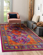 Fuchsia 2' x 3' Calypso Rectangle Area Rug 100% Polypropylene With Cotton Backing Colorful Vivid Traditional Design Carpet for Living Office Dining Rooms for Sale at Rug Engine