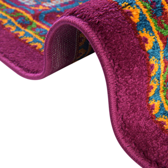 Fuchsia 5' 3 x 8' Calypso Rectangle Area Rug 100% Polypropylene With Cotton Backing Colorful Vivid Traditional Design Carpet for Living Office Dining Rooms for Sale at Rug Engine