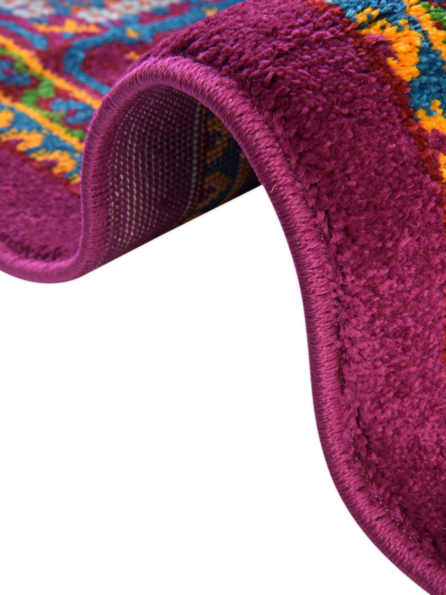 Fuchsia 7' 10 x 10' Calypso Rectangle Area Rug 100% Polypropylene With Cotton Backing Colorful Vivid Traditional Design Carpet for Living Office Dining Rooms for Sale at Rug Engine