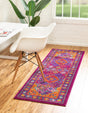 Fuchsia 2' 7 x 12' Calypso Runner Area Rug 100% Polypropylene With Cotton Backing Colorful Vivid Traditional Design Carpet for Living Office Dining Rooms for Sale at Rug Engine