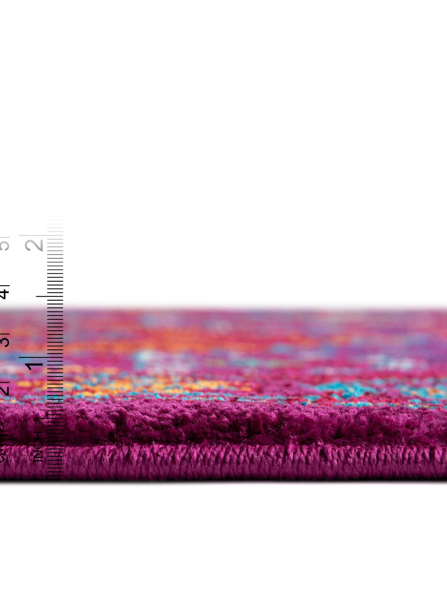 Fuchsia 2' 7 x 12' Calypso Runner Area Rug 100% Polypropylene With Cotton Backing Colorful Vivid Traditional Design Carpet for Living Office Dining Rooms for Sale at Rug Engine