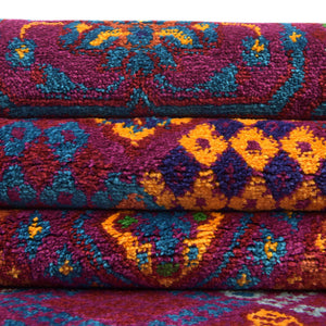 Fuchsia 2' x 6' Calypso Runner Area Rug 100% Polypropylene With Cotton Backing Colorful Vivid Traditional Design Carpet for Living Office Dining Rooms for Sale at Rug Engine