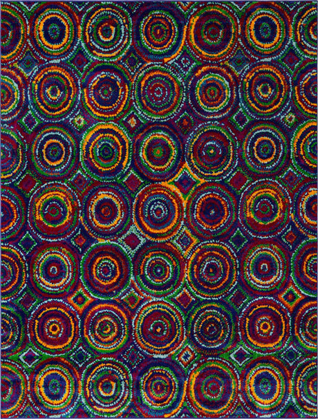 Multicolor 7' 10 x 10' Calypso Rectangle Area Rug 100% Polypropylene With Cotton Backing Colorful Vivid Traditional Design Carpet for Living Office Dining Rooms for Sale at Rug Engine