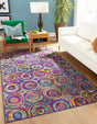 Multicolor 7' 10 x 10' Calypso Rectangle Area Rug 100% Polypropylene With Cotton Backing Colorful Vivid Traditional Design Carpet for Living Office Dining Rooms for Sale at Rug Engine