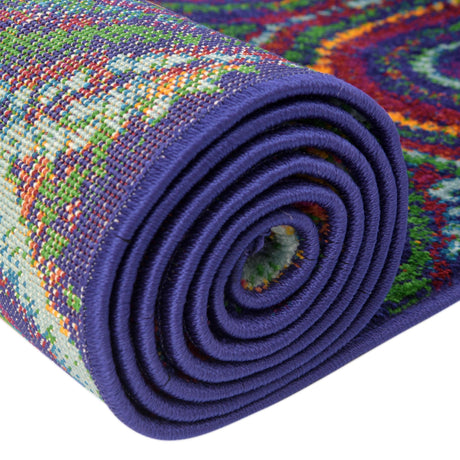 Multicolor 9' x 12' Calypso Rectangle Area Rug 100% Polypropylene With Cotton Backing Colorful Vivid Traditional Design Carpet for Living Office Dining Rooms for Sale at Rug Engine