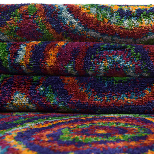 Multicolor 9' x 12' Calypso Rectangle Area Rug 100% Polypropylene With Cotton Backing Colorful Vivid Traditional Design Carpet for Living Office Dining Rooms for Sale at Rug Engine