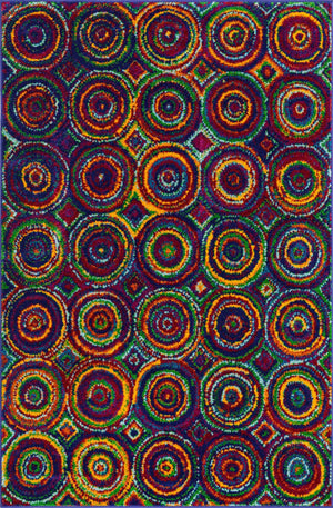 Multicolor 4' x 6' Calypso Rectangle Area Rug 100% Polypropylene With Cotton Backing Colorful Vivid Traditional Design Carpet for Living Office Dining Rooms for Sale at Rug Engine
