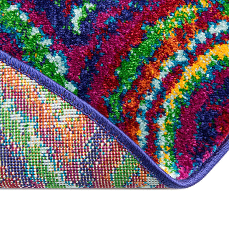 Multicolor 7' 10 x 10' Calypso Oval Area Rug 100% Polypropylene With Cotton Backing Colorful Vivid Traditional Design Carpet for Living Office Dining Rooms for Sale at Rug Engine