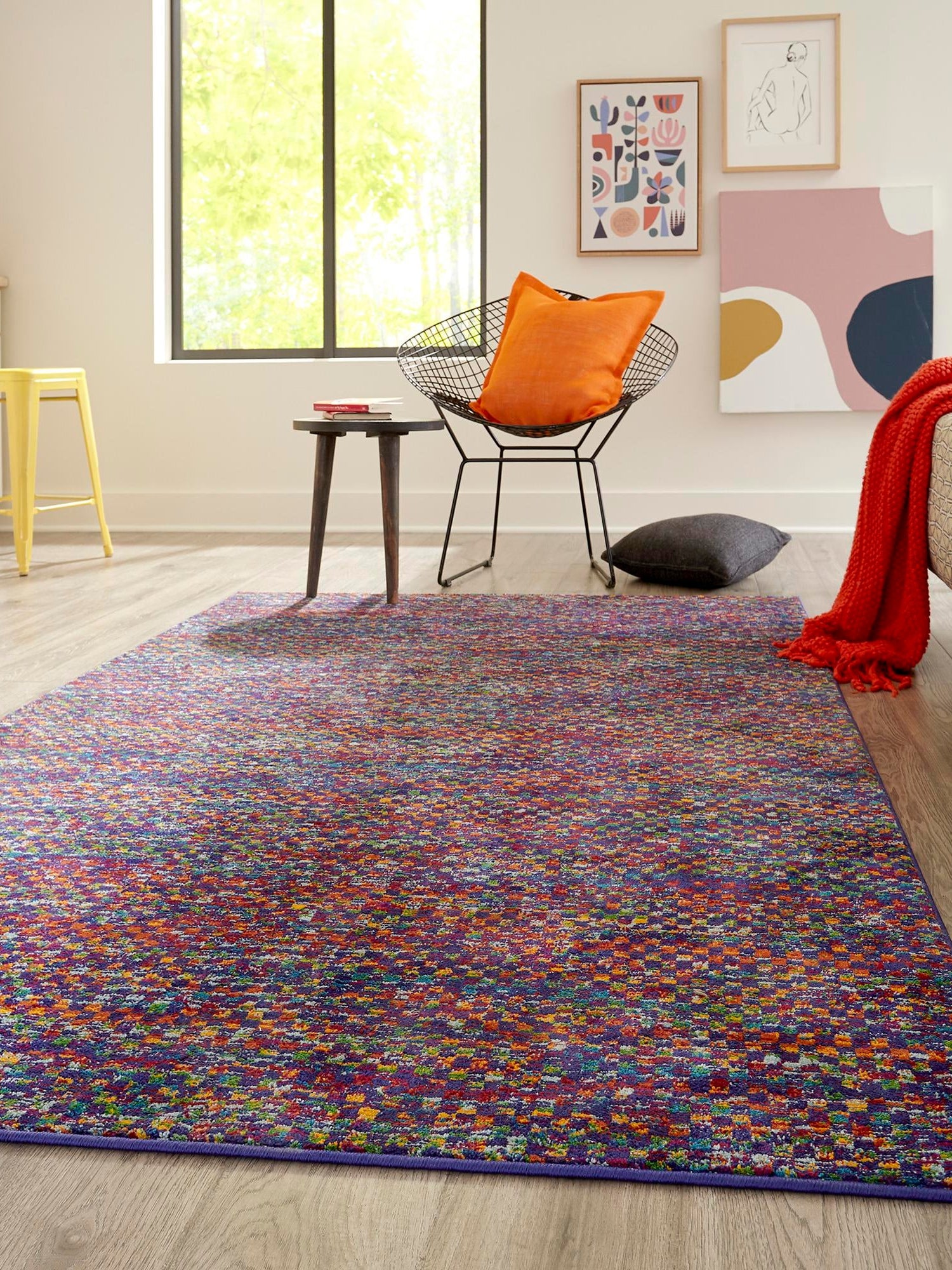Multicolor 7' 10 x 10' Calypso Rectangle Area Rug 100% Polypropylene With Cotton Backing Colorful Vivid Traditional Design Carpet for Living Office Dining Rooms for Sale at Rug Engine