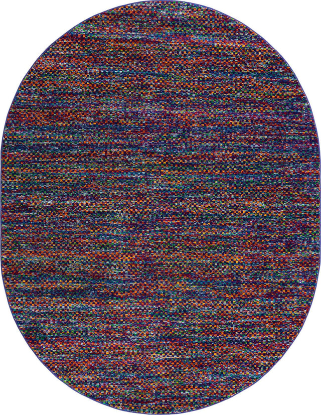 Multicolor 7' 10 x 10' Calypso Oval Area Rug 100% Polypropylene With Cotton Backing Colorful Vivid Traditional Design Carpet for Living Office Dining Rooms for Sale at Rug Engine