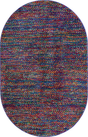 Multicolor 5' 3 x 8' Calypso Oval Area Rug 100% Polypropylene With Cotton Backing Colorful Vivid Traditional Design Carpet for Living Office Dining Rooms for Sale at Rug Engine