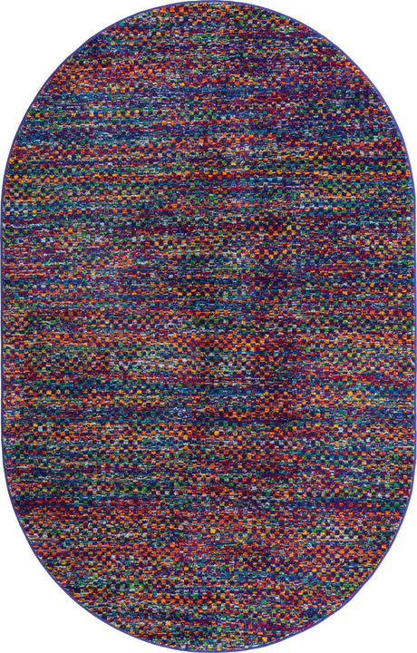 Multicolor 5' 3 x 8' Calypso Oval Area Rug 100% Polypropylene With Cotton Backing Colorful Vivid Traditional Design Carpet for Living Office Dining Rooms for Sale at Rug Engine