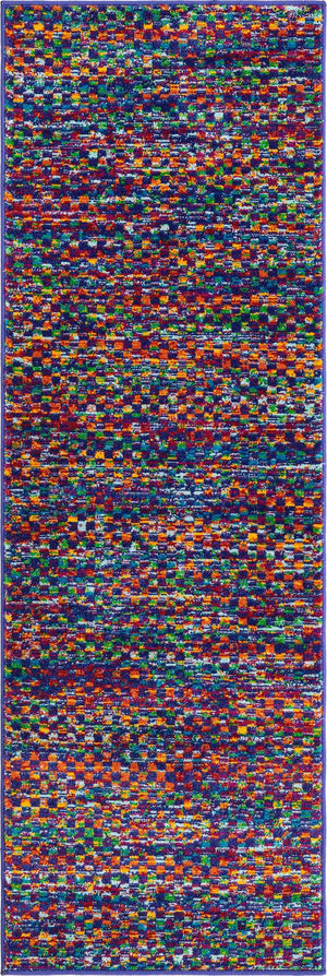 Multicolor 2' x 6' Calypso Runner Area Rug 100% Polypropylene With Cotton Backing Colorful Vivid Traditional Design Carpet for Living Office Dining Rooms for Sale at Rug Engine