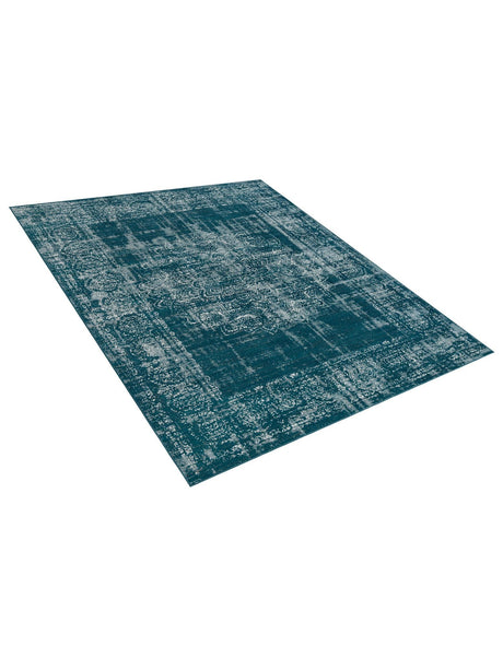 Dark Teal 7' 10 x 10' Aarhus Rectangle Area Rug 100% Polypropylene With Jute Foundation Living Room Bedroom Carpet for Sale at Rug Engine