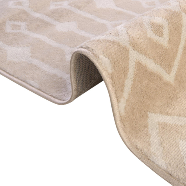 Sand 8' x 10' Bohemian Trellis Oval Area Rug 100% Polypropylene With Cotton Backing Geometric Modern Boho Decor Carpet for Living Rooms Office Dining Kitchen Interior Design for Sale at Rug Engine