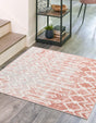 Dusty Rose 6' x 6' Bohemian Trellis Square Area Rug 100% Polypropylene With Cotton Backing Geometric Modern Boho Decor Carpet for Living Rooms Office Dining Kitchen Interior Design for Sale at Rug Engine
