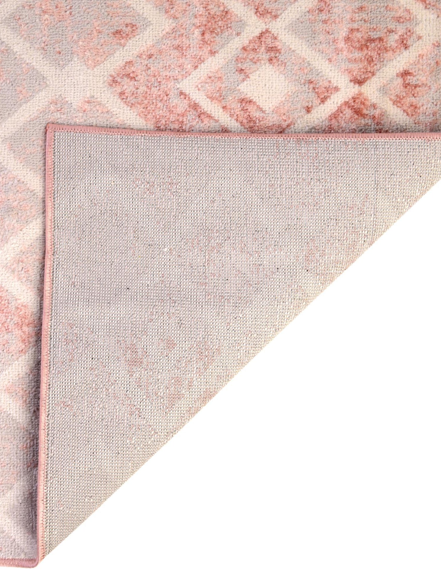 Dusty Rose 6' x 6' Bohemian Trellis Square Area Rug 100% Polypropylene With Cotton Backing Geometric Modern Boho Decor Carpet for Living Rooms Office Dining Kitchen Interior Design for Sale at Rug Engine