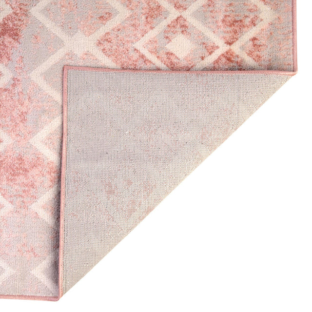 Dusty Rose 6' x 6' Bohemian Trellis Square Area Rug 100% Polypropylene With Cotton Backing Geometric Modern Boho Decor Carpet for Living Rooms Office Dining Kitchen Interior Design for Sale at Rug Engine