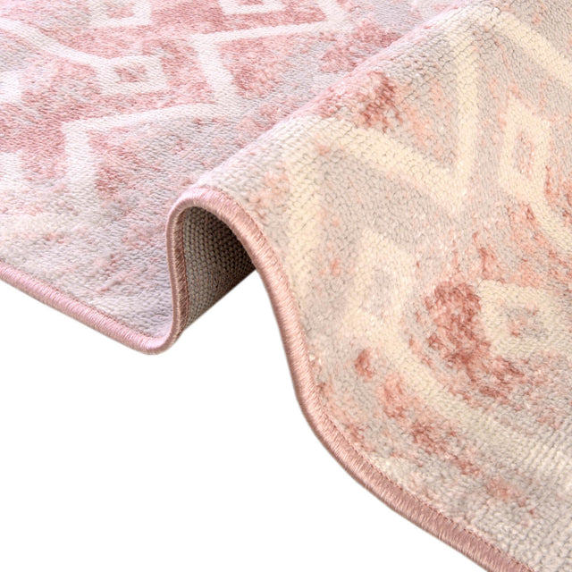 Dusty Rose 5' 3 x 5' 3 Bohemian Trellis Square Area Rug 100% Polypropylene With Cotton Backing Geometric Modern Boho Decor Carpet for Living Rooms Office Dining Kitchen Interior Design for Sale at Rug Engine