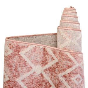 Dusty Rose 5' 3 x 5' 3 Bohemian Trellis Square Area Rug 100% Polypropylene With Cotton Backing Geometric Modern Boho Decor Carpet for Living Rooms Office Dining Kitchen Interior Design for Sale at Rug Engine