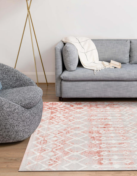 Dusty Rose 3' x 5' 3 Bohemian Trellis Rectangle Area Rug 100% Polypropylene With Cotton Backing Geometric Modern Boho Decor Carpet for Living Rooms Office Dining Kitchen Interior Design for Sale at Rug Engine
