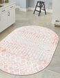 Dusty Rose 8' x 10' Bohemian Trellis Oval Area Rug 100% Polypropylene With Cotton Backing Geometric Modern Boho Decor Carpet for Living Rooms Office Dining Kitchen Interior Design for Sale at Rug Engine