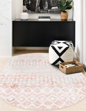 Dusty Rose 8' x 10' Bohemian Trellis Oval Area Rug 100% Polypropylene With Cotton Backing Geometric Modern Boho Decor Carpet for Living Rooms Office Dining Kitchen Interior Design for Sale at Rug Engine