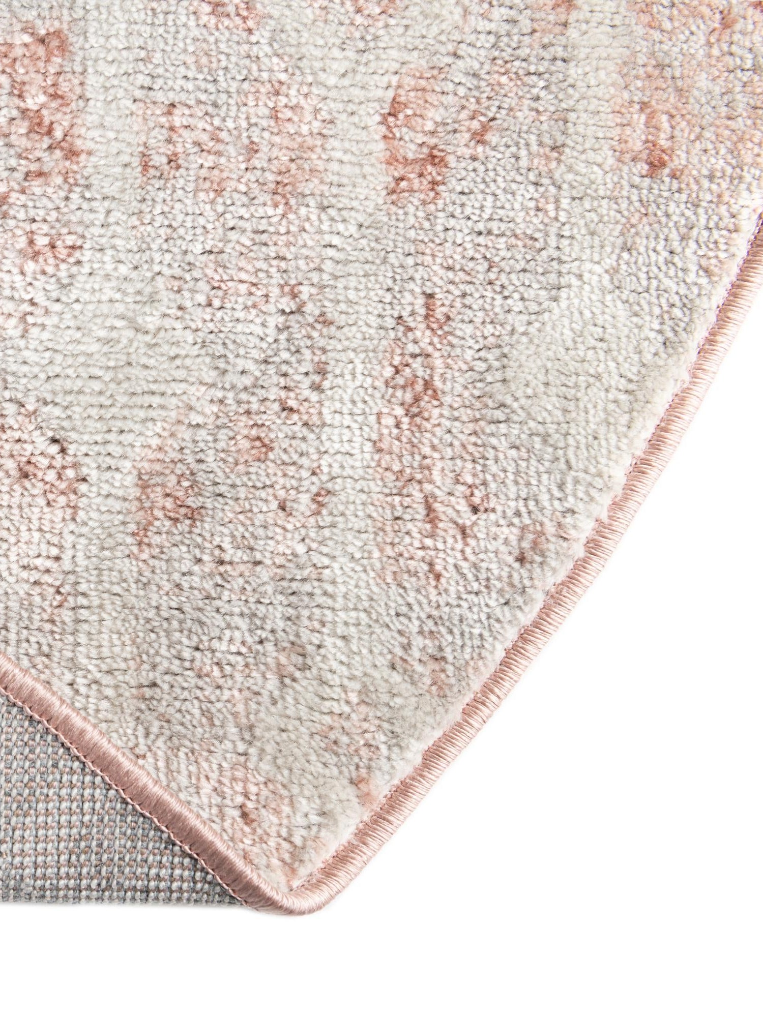 Dusty Rose 7' x 7' Bohemian Trellis Round Area Rug 100% Polypropylene With Cotton Backing Geometric Modern Boho Decor Carpet for Living Rooms Office Dining Kitchen Interior Design for Sale at Rug Engine