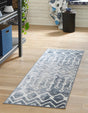 Vintage Blue 2' 7 x 12' Bohemian Trellis Runner Area Rug 100% Polypropylene With Cotton Backing Geometric Modern Boho Decor Carpet for Living Rooms Office Dining Kitchen Interior Design for Sale at Rug Engine