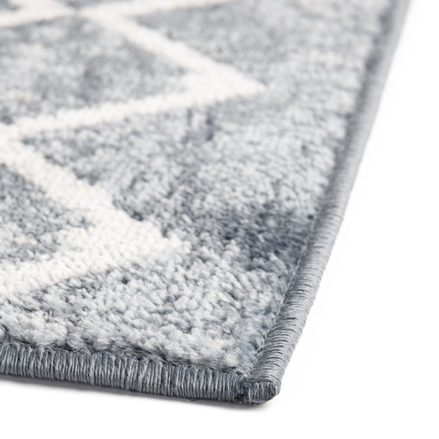 Vintage Blue 2' 7 x 10' Bohemian Trellis Runner Area Rug 100% Polypropylene With Cotton Backing Geometric Modern Boho Decor Carpet for Living Rooms Office Dining Kitchen Interior Design for Sale at Rug Engine