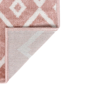 Pink 7' x 7' Bohemian Trellis Octagon Area Rug 100% Polypropylene With Cotton Backing Geometric Modern Boho Decor Carpet for Living Rooms Office Dining Kitchen Interior Design for Sale at Rug Engine