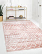 Pink 1' 4 x 1' 4 Bohemian Trellis Sample Area Rug 100% Polypropylene With Cotton Backing Geometric Modern Boho Decor Carpet for Living Rooms Office Dining Kitchen Interior Design for Sale at Rug Engine