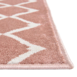 Pink 9' x 12' Bohemian Trellis Rectangle Area Rug 100% Polypropylene With Cotton Backing Geometric Modern Boho Decor Carpet for Living Rooms Office Dining Kitchen Interior Design for Sale at Rug Engine