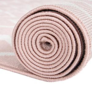 Pink 9' x 12' Bohemian Trellis Rectangle Area Rug 100% Polypropylene With Cotton Backing Geometric Modern Boho Decor Carpet for Living Rooms Office Dining Kitchen Interior Design for Sale at Rug Engine