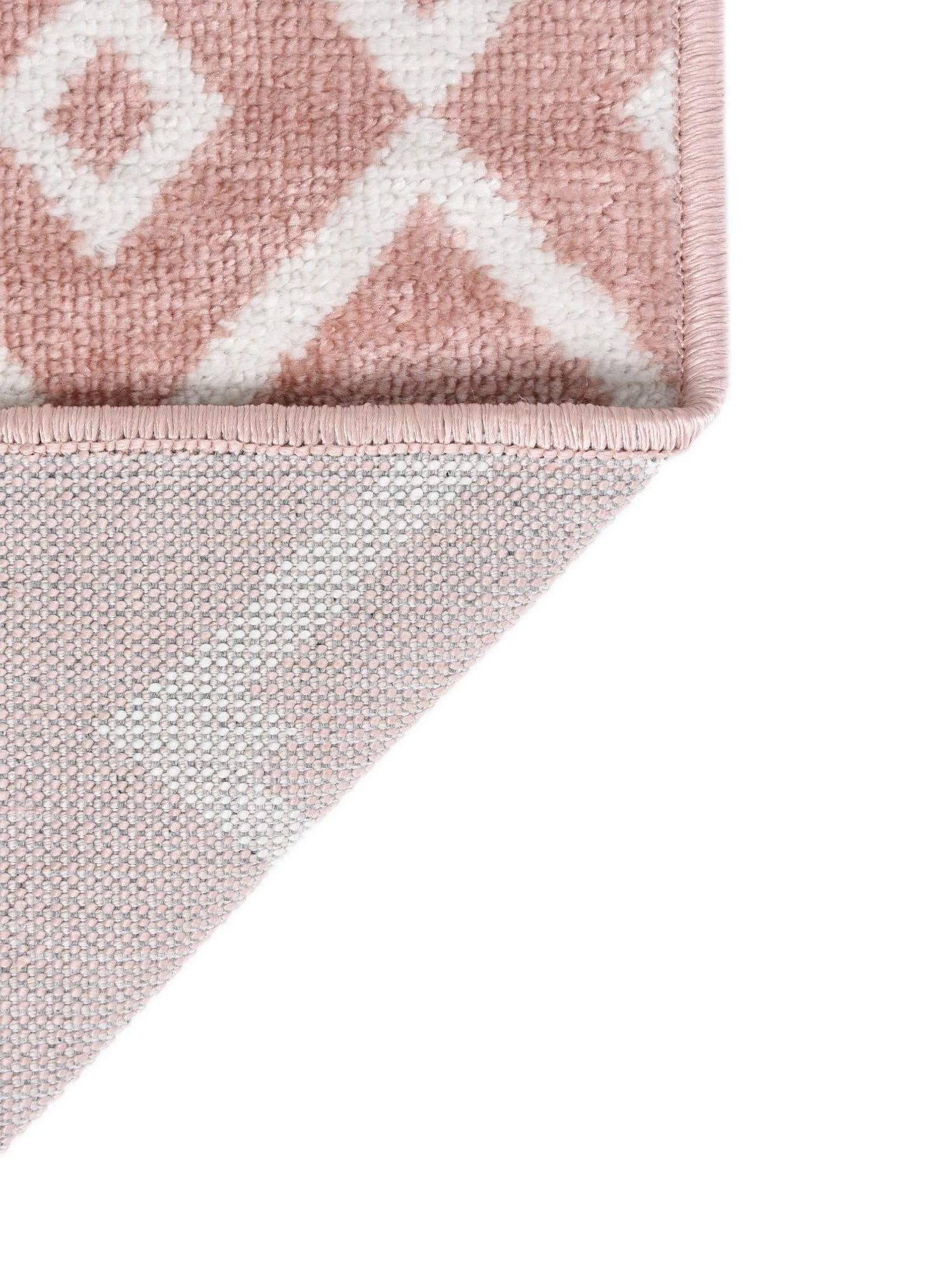 Pink 2' 7 x 12' Bohemian Trellis Runner Area Rug 100% Polypropylene With Cotton Backing Geometric Modern Boho Decor Carpet for Living Rooms Office Dining Kitchen Interior Design for Sale at Rug Engine