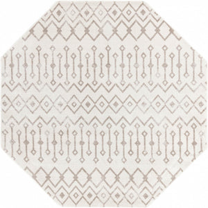 Pearl 7' x 7' Bohemian Trellis Octagon Area Rug 100% Polypropylene With Cotton Backing Geometric Modern Boho Decor Carpet for Living Rooms Office Dining Kitchen Interior Design for Sale at Rug Engine