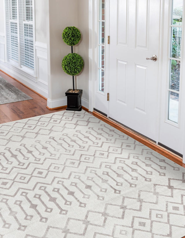 Pearl 7' 10 x 11' Bohemian Trellis Rectangle Area Rug 100% Polypropylene With Cotton Backing Geometric Modern Boho Decor Carpet for Living Rooms Office Dining Kitchen Interior Design for Sale at Rug Engine