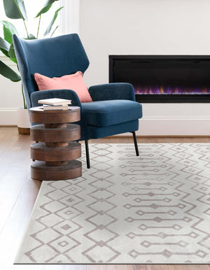 Pearl 7' 10 x 11' Bohemian Trellis Rectangle Area Rug 100% Polypropylene With Cotton Backing Geometric Modern Boho Decor Carpet for Living Rooms Office Dining Kitchen Interior Design for Sale at Rug Engine