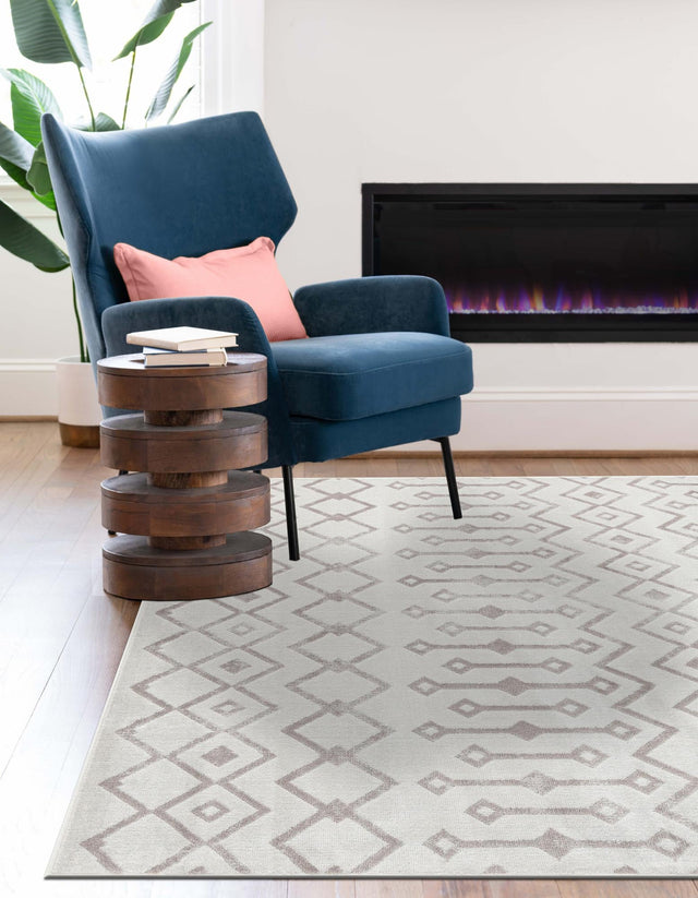 Pearl 7' 10 x 11' Bohemian Trellis Rectangle Area Rug 100% Polypropylene With Cotton Backing Geometric Modern Boho Decor Carpet for Living Rooms Office Dining Kitchen Interior Design for Sale at Rug Engine