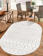 Pearl 5' 3 x 8' Bohemian Trellis Oval Area Rug 100% Polypropylene With Cotton Backing Geometric Modern Boho Decor Carpet for Living Rooms Office Dining Kitchen Interior Design for Sale at Rug Engine