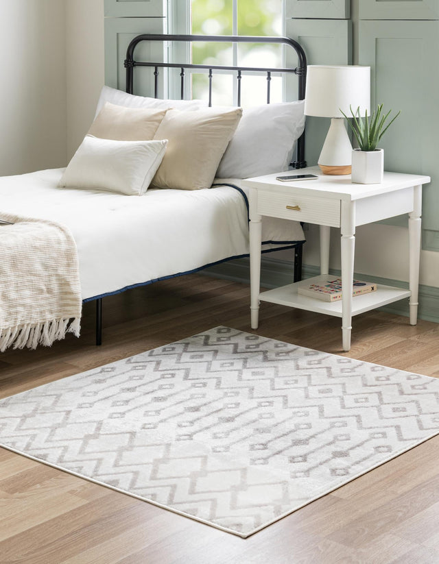 Pearl 6' x 6' Bohemian Trellis Square Area Rug 100% Polypropylene With Cotton Backing Geometric Modern Boho Decor Carpet for Living Rooms Office Dining Kitchen Interior Design for Sale at Rug Engine