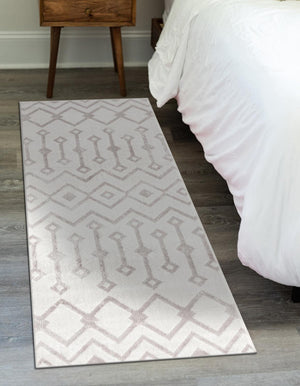 Pearl 2' 7 x 10' Bohemian Trellis Runner Area Rug 100% Polypropylene With Cotton Backing Geometric Modern Boho Decor Carpet for Living Rooms Office Dining Kitchen Interior Design for Sale at Rug Engine