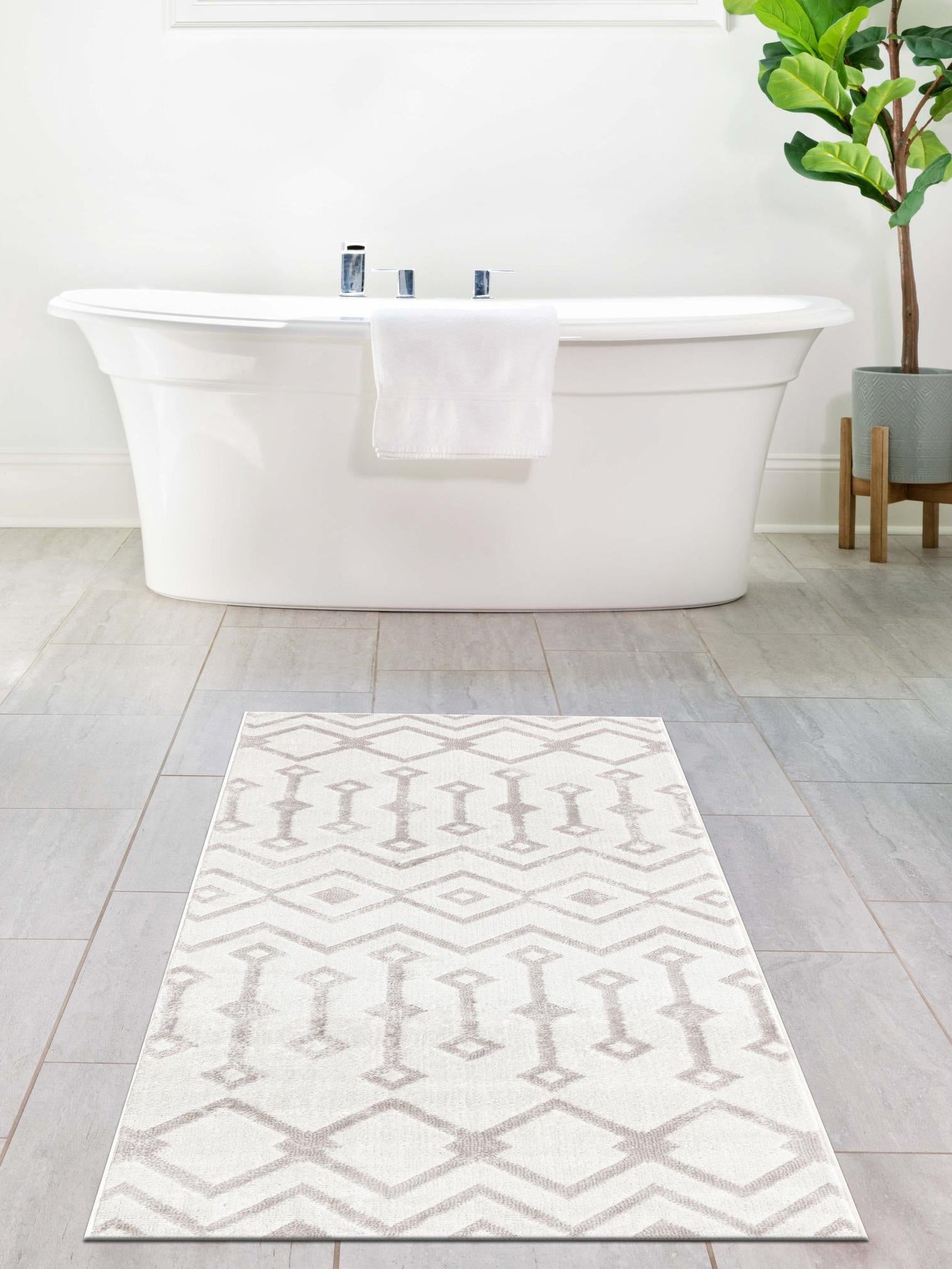 Pearl 2' x 5' 3 Bohemian Trellis Runner Area Rug 100% Polypropylene With Cotton Backing Geometric Modern Boho Decor Carpet for Living Rooms Office Dining Kitchen Interior Design for Sale at Rug Engine
