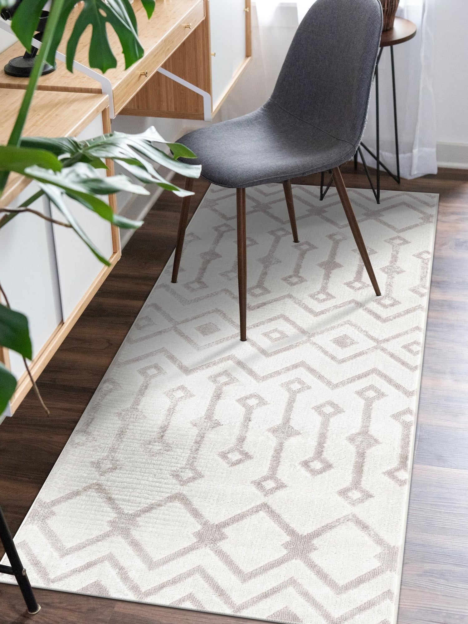 Pearl 2' x 8' Bohemian Trellis Runner Area Rug 100% Polypropylene With Cotton Backing Geometric Modern Boho Decor Carpet for Living Rooms Office Dining Kitchen Interior Design for Sale at Rug Engine