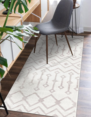 Pearl 2' x 8' Bohemian Trellis Runner Area Rug 100% Polypropylene With Cotton Backing Geometric Modern Boho Decor Carpet for Living Rooms Office Dining Kitchen Interior Design for Sale at Rug Engine