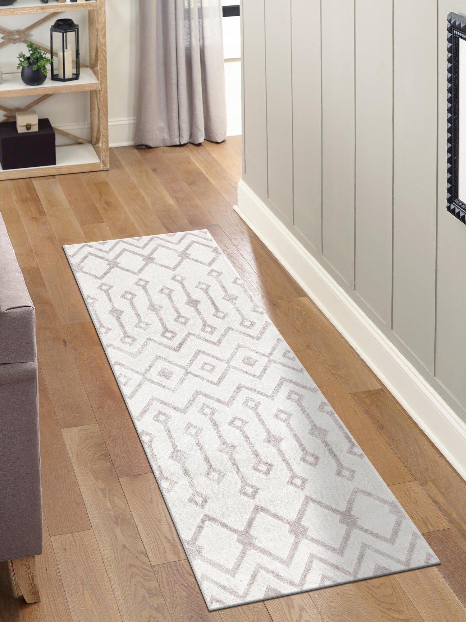 Pearl 2' 7 x 13' 1 Bohemian Trellis Runner Area Rug 100% Polypropylene With Cotton Backing Geometric Modern Boho Decor Carpet for Living Rooms Office Dining Kitchen Interior Design for Sale at Rug Engine