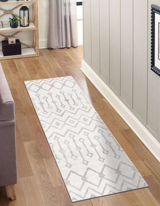Pearl 2' x 5' 3 Bohemian Trellis Runner Area Rug 100% Polypropylene With Cotton Backing Geometric Modern Boho Decor Carpet for Living Rooms Office Dining Kitchen Interior Design for Sale at Rug Engine