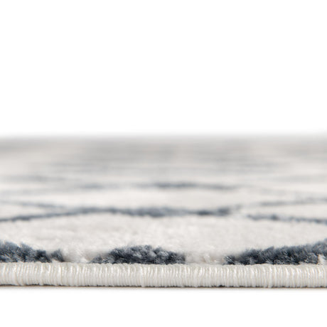 Coastal White 7' x 7' Bohemian Trellis Octagon Area Rug 100% Polypropylene With Cotton Backing Geometric Modern Boho Decor Carpet for Living Rooms Office Dining Kitchen Interior Design for Sale at Rug Engine